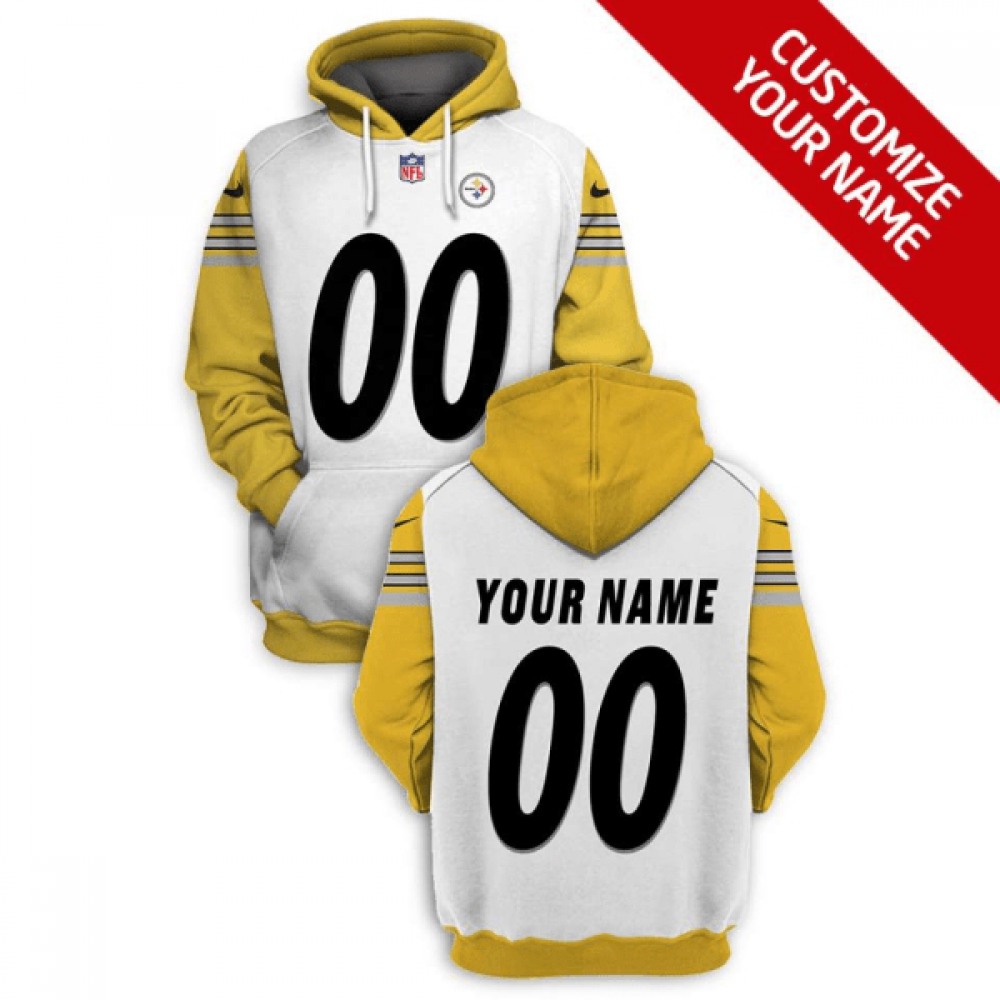 Men's Pittsburgh Steelers Active Player Custom 2021 White Pullover Hoodie Men's Pittsburgh Steelers Active Player Custom 2021 White Pullover Hoodie
