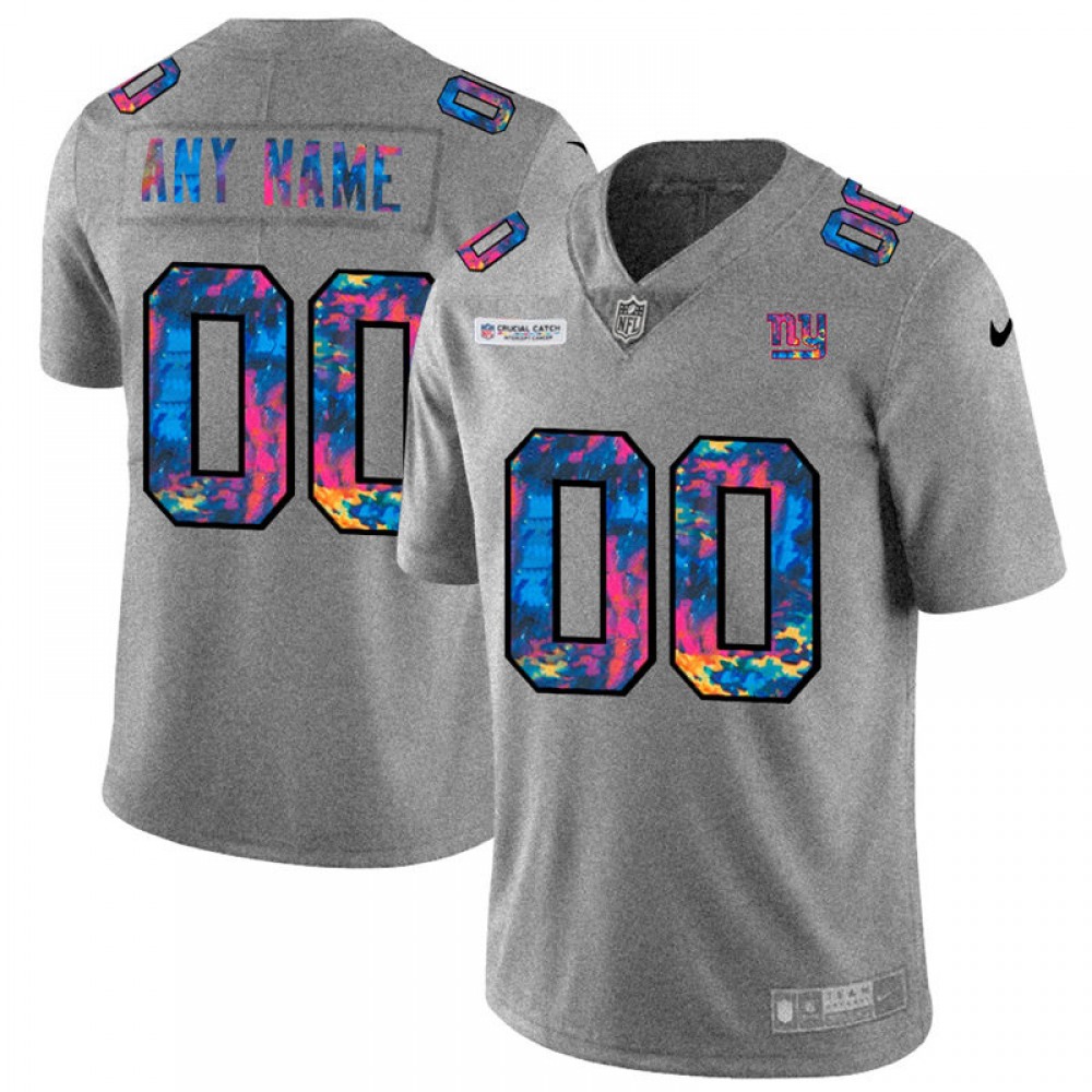 Men's New York Giants Customized 2020 Grey Crucial Catch Limited Stitched Jersey Men's New York Giants Customized 2020 Grey Crucial Catch Limited Stitched Jersey