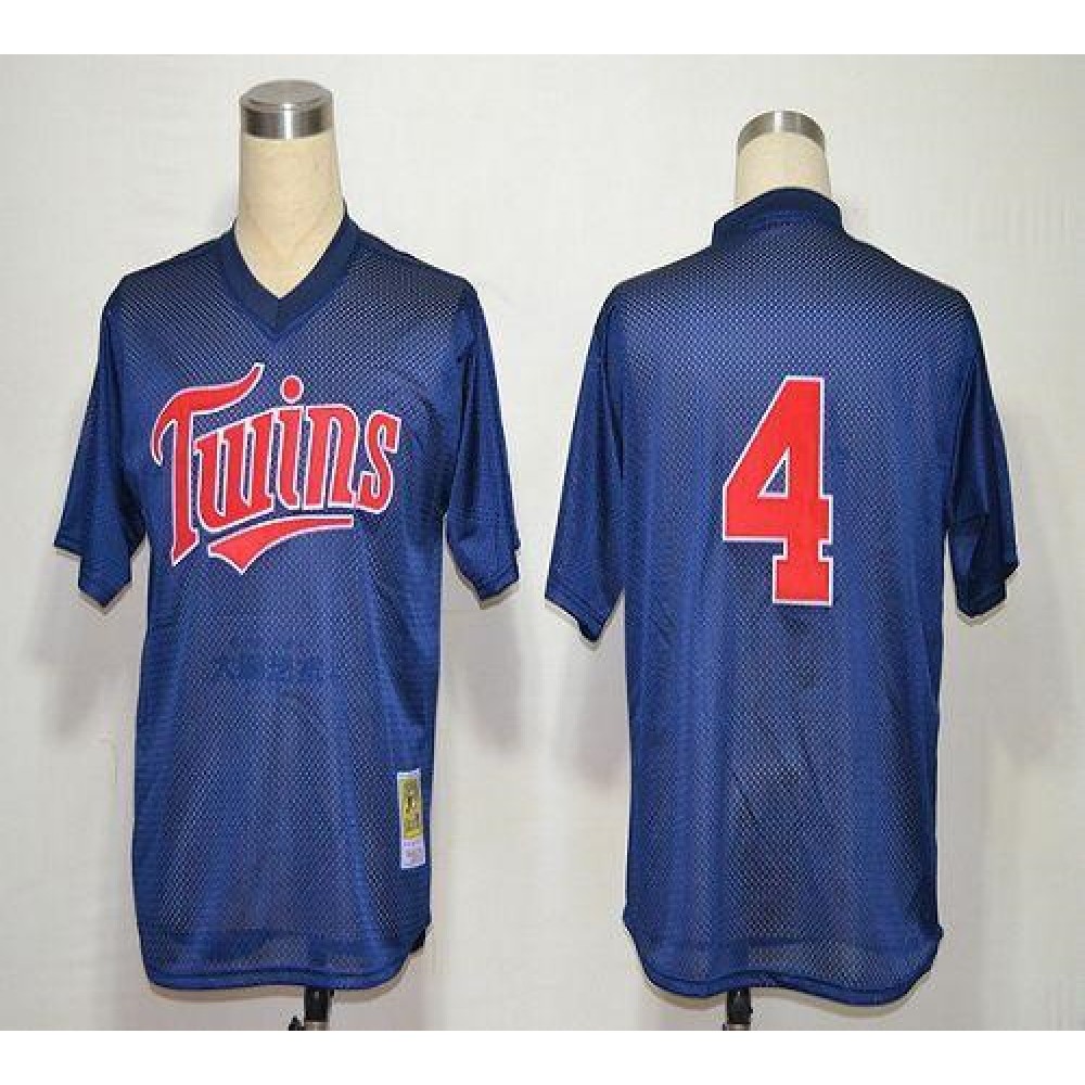 Mitchell And Ness 1996 Twins #4 Paul Molitor Navy Blue Stitched MLB Jersey