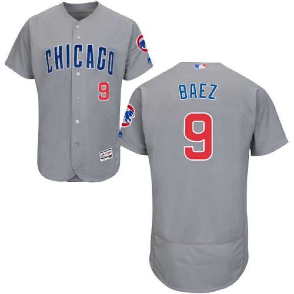 Cubs #9 Javier Baez Grey Flexbase Authentic Collection Road Stitched MLB Jersey Cubs #9 Javier Baez Grey Flexbase Authentic Collection Road Stitched MLB Jersey