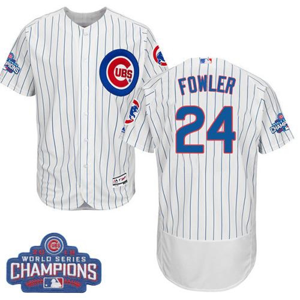 Cubs #24 Dexter Fowler White Flexbase Authentic Collection 2016 World Series Champions Stitched MLB Jersey Cubs #24 Dexter Fowler White Flexbase Authentic Collection 2016 World Series Champions Stitched MLB Jersey