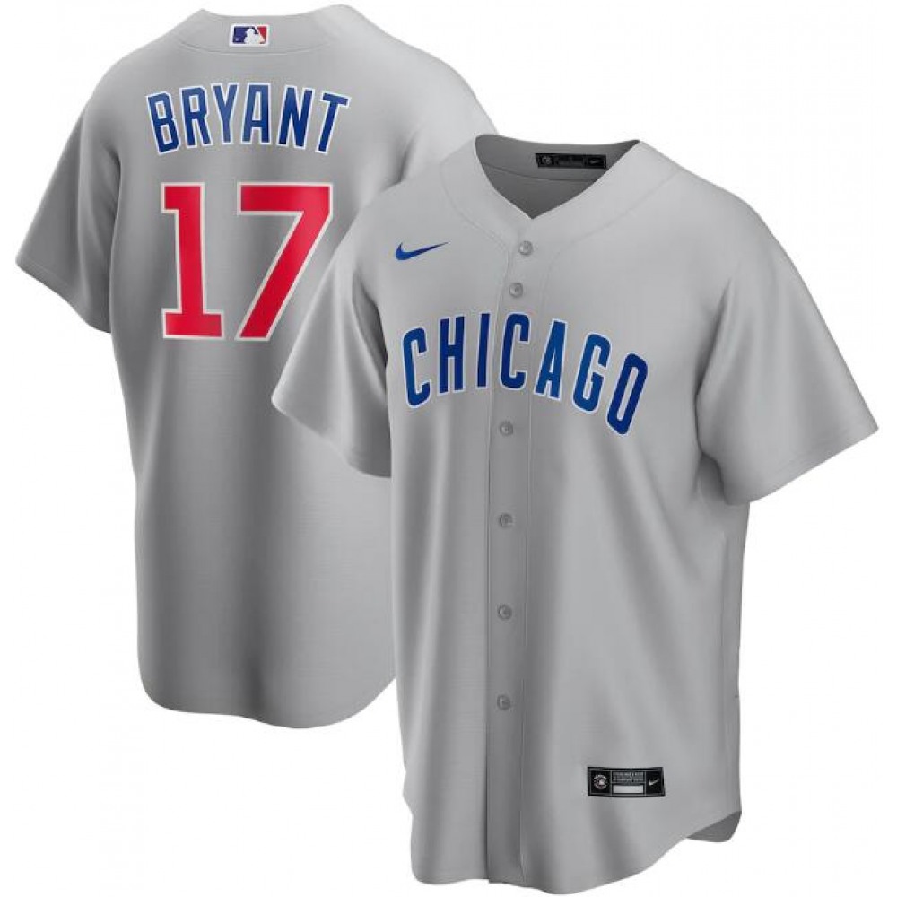 Men's Chicago Cubs #17 Kris Bryant Grey Cool Base Stitched Jersey Men's Chicago Cubs #17 Kris Bryant Grey Cool Base Stitched Jersey