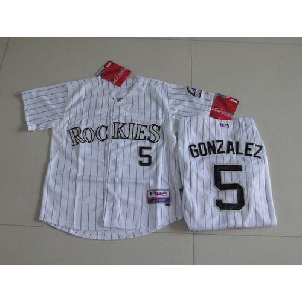 Rockies #5 Carlos Gonzalez White Cool Base Stitched Youth MLB Jersey Rockies #5 Carlos Gonzalez White Cool Base Stitched Youth MLB Jersey