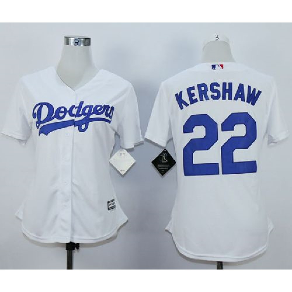 Dodgers #22 Clayton Kershaw White Women's Fashion Stitched MLB Jersey Dodgers #22 Clayton Kershaw White Women's Fashion Stitched MLB Jersey