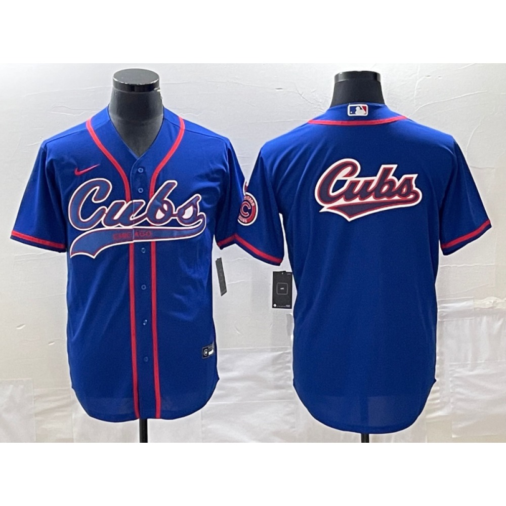 Men's Chicago Cubs Royal Team Big Logo Cool Base Stitched Jersey Men's Chicago Cubs Royal Team Big Logo Cool Base Stitched Jersey