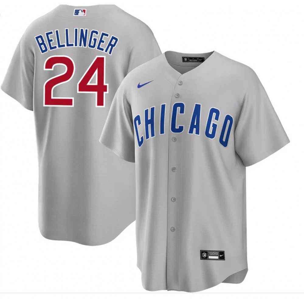 Men's Chicago Cubs #24 Cody Bellinger Grey Cool Base Stitched Jersey Men's Chicago Cubs #24 Cody Bellinger Grey Cool Base Stitched Jersey
