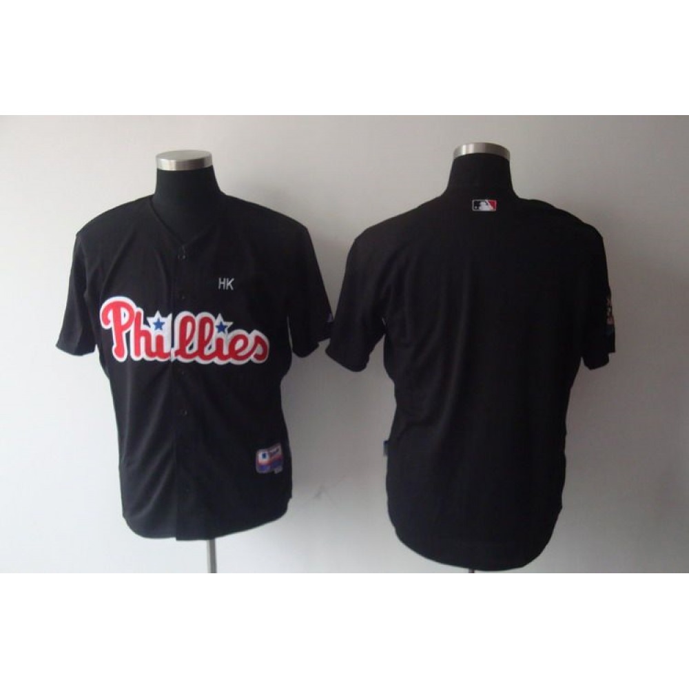 Phillies Blank Stitched Black MLB Jersey Phillies Blank Stitched Black MLB Jersey