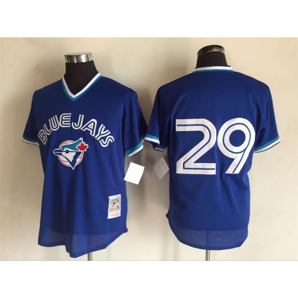Men's Toronto Blue Jays #29 Joe Carter Mitchell And Ness Royal Blue 1993 Throwback Stitched MLB Jersey