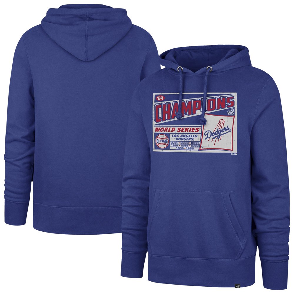 Men's Los Angeles Dodgers '47 Royal 2024 World Series Champions Headline Pullover Hoodie Men's Los Angeles Dodgers '47 Royal 2024 World Series Champions Headline Pullover Hoodie