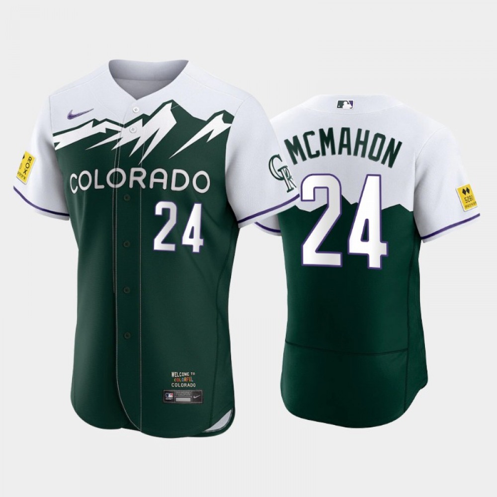 Men's Colorado Rockies #24 Ryan McMahon 2022 Green City Connect Flex Base Stitched Jersey Men's Colorado Rockies #24 Ryan McMahon 2022 Green City Connect Flex Base Stitched Jersey
