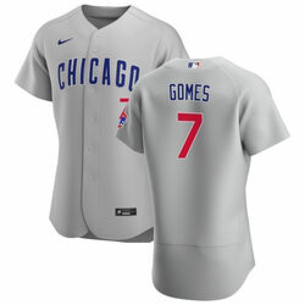 Men's Chicago Cubs #7 Yan Gomes Grey Flex Base Stitched Jersey Men's Chicago Cubs #7 Yan Gomes Grey Flex Base Stitched Jersey