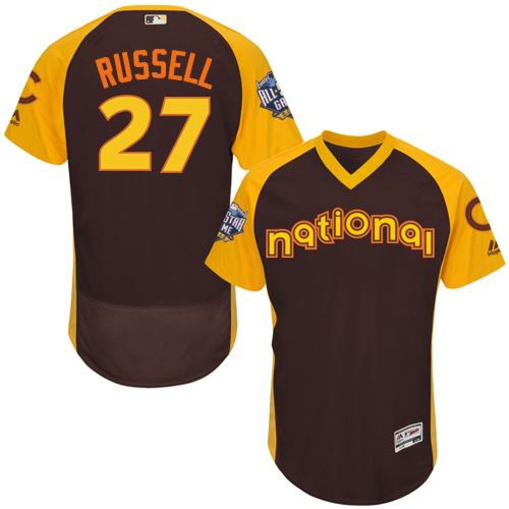 Cubs #27 Addison Russell Brown Flexbase Authentic Collection 2016 All-Star National League Stitched MLB Jersey Cubs #27 Addison Russell Brown Flexbase Authentic Collection 2016 All-Star National League Stitched MLB Jersey
