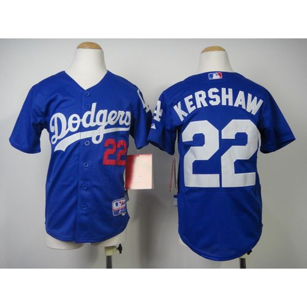 Dodgers #22 Clayton Kershaw Blue Cool Base Stitched Youth MLB Jersey Dodgers #22 Clayton Kershaw Blue Cool Base Stitched Youth MLB Jersey