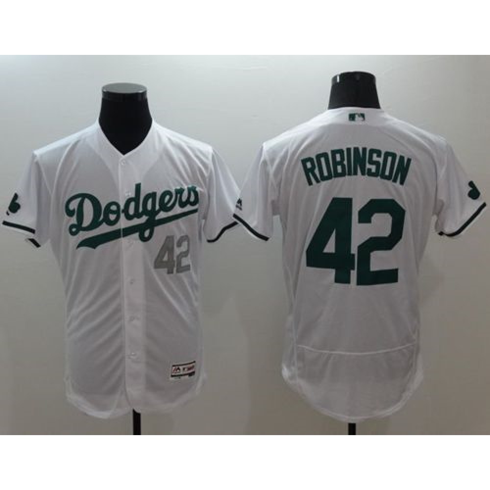 Dodgers #42 Jackie Robinson White Celtic Flexbase Authentic Collection Stitched MLB Jersey Dodgers #42 Jackie Robinson White Celtic Flexbase Authentic Collection Stitched MLB Jersey