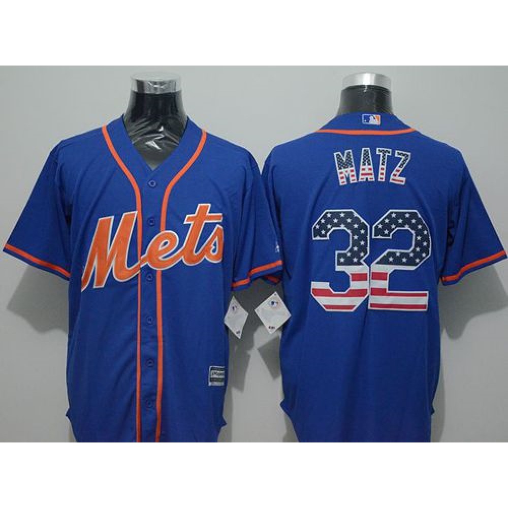 Mets #32 Steven Matz Blue USA Flag Fashion Stitched MLB Jersey Mets #32 Steven Matz Blue USA Flag Fashion Stitched MLB Jersey