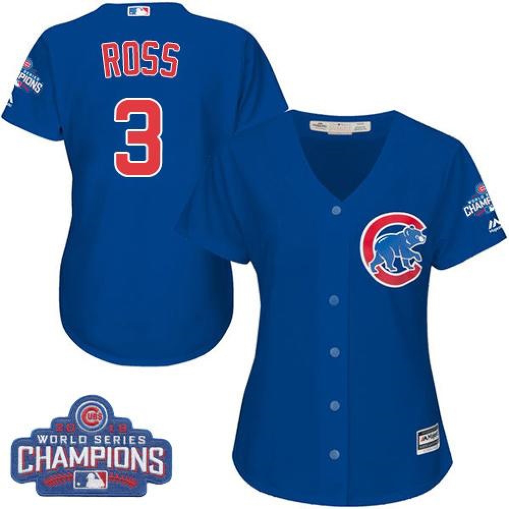 Cubs #3 David Ross Blue Alternate 2016 World Series Champions Women's Stitched MLB Jersey Cubs #3 David Ross Blue Alternate 2016 World Series Champions Women's Stitched MLB Jersey