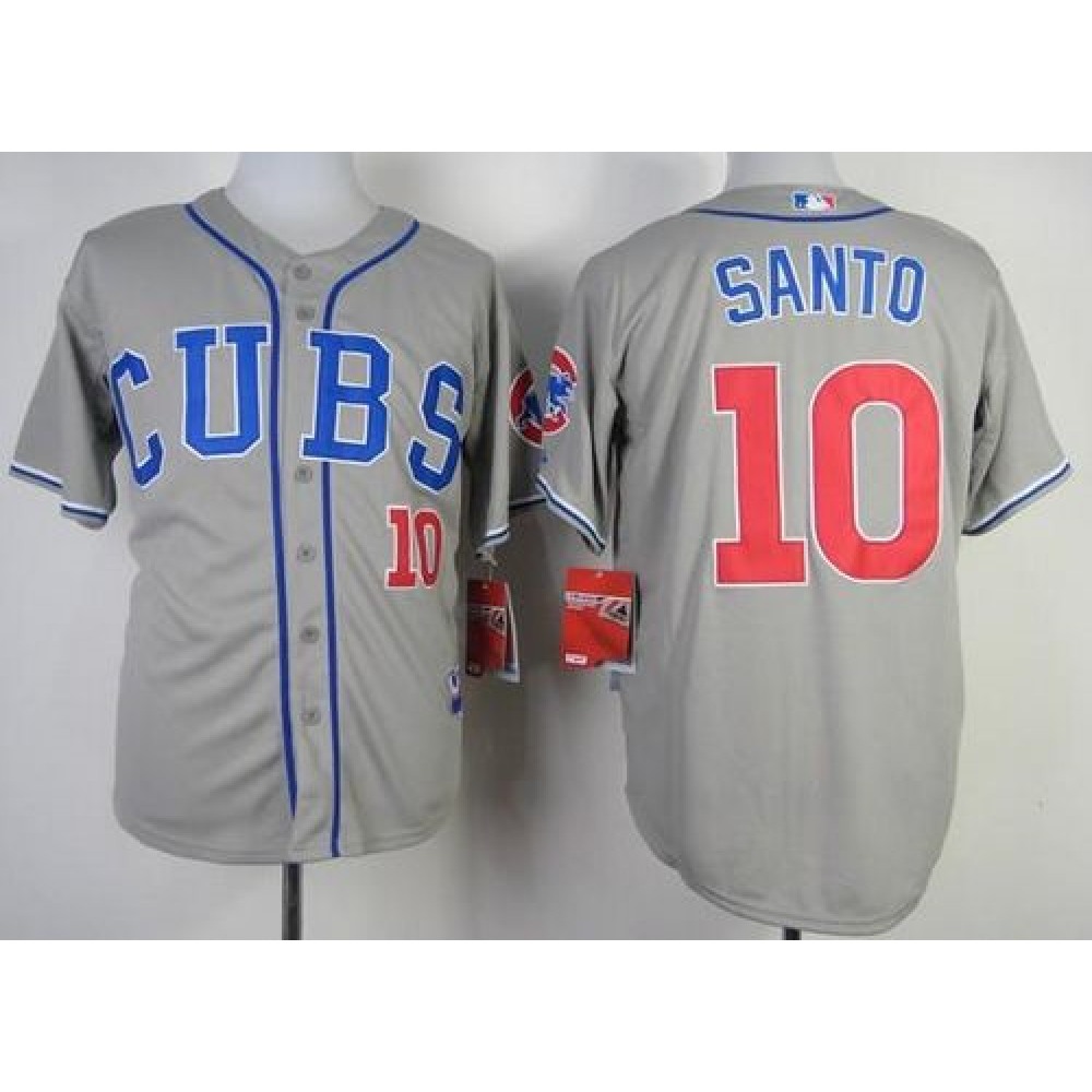 Cubs #10 Ron Santo Grey Alternate Road Cool Base Stitched MLB Jersey Cubs #10 Ron Santo Grey Alternate Road Cool Base Stitched MLB Jersey