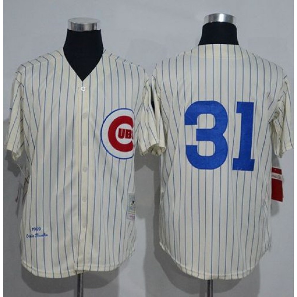 Mitchell And Ness 1969 Cubs #31 Greg Maddux Cream Strip Throwback Stitched MLB Jersey Mitchell And Ness 1969 Cubs #31 Greg Maddux Cream Strip Throwback Stitched MLB Jersey