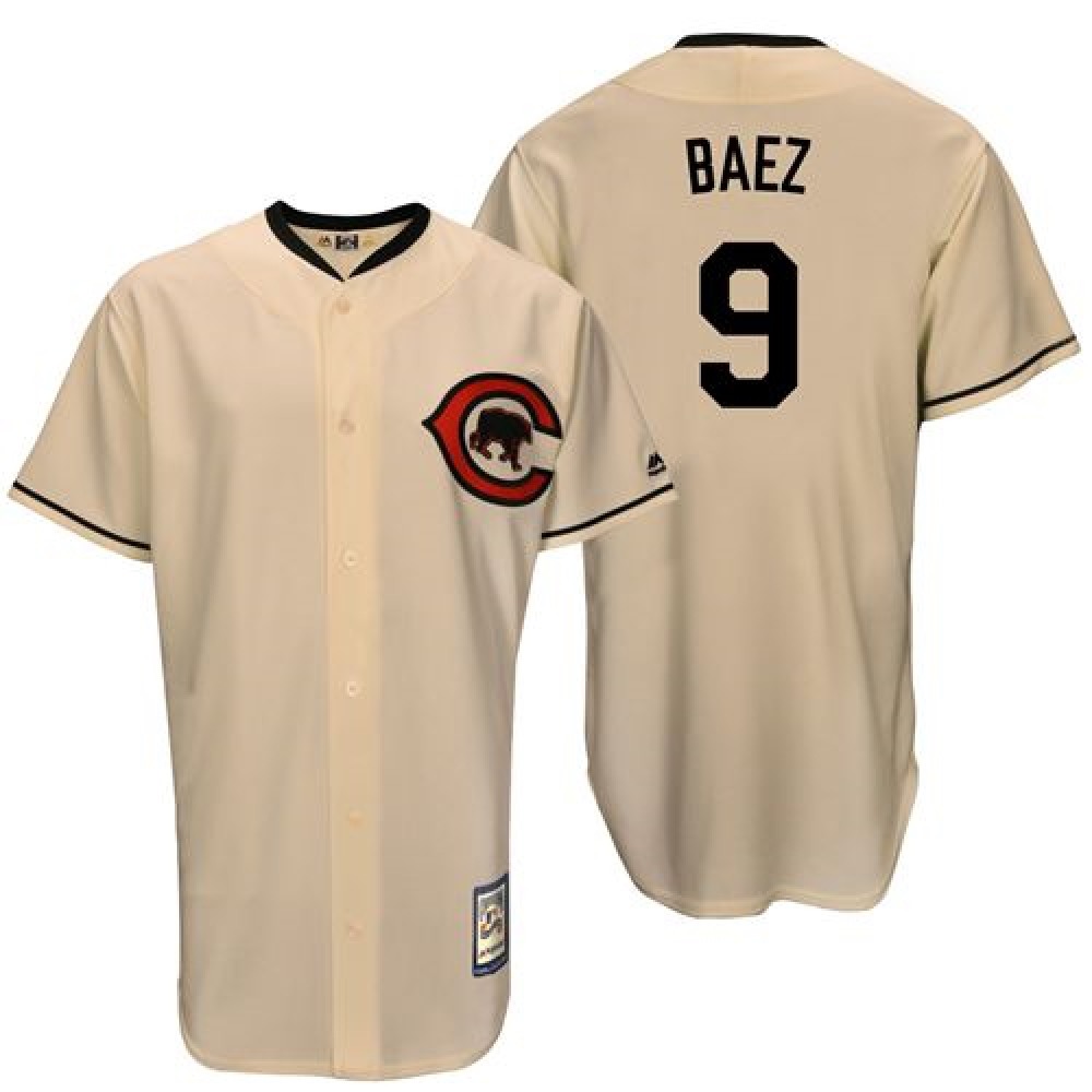 Mitchell And Ness Cubs #9 Javier Baez Cream Throwback Stitched MLB Jersey Mitchell And Ness Cubs #9 Javier Baez Cream Throwback Stitched MLB Jersey