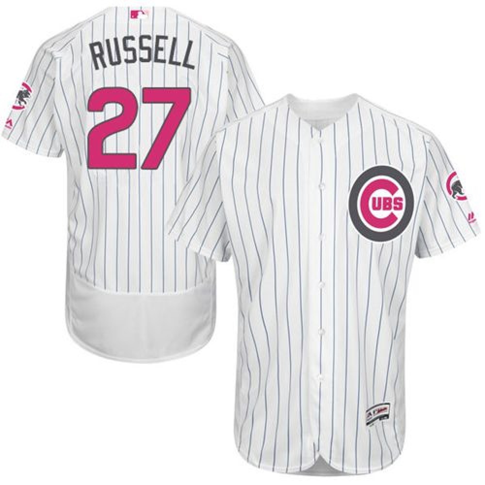 Cubs #27 Addison Russell White(Blue Strip) Flexbase Authentic Collection 2016 Mother's Day Stitched MLB Jersey Cubs #27 Addison Russell White(Blue Strip) Flexbase Authentic Collection 2016 Mother's Day Stitched MLB Jersey
