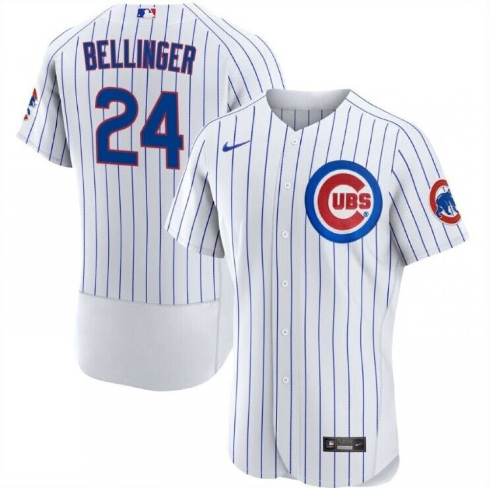 Men's Chicago Cubs #24 Cody Bellinger White Flex Base Stitched Baseball Jersey Men's Chicago Cubs #24 Cody Bellinger White Flex Base Stitched Baseball Jersey
