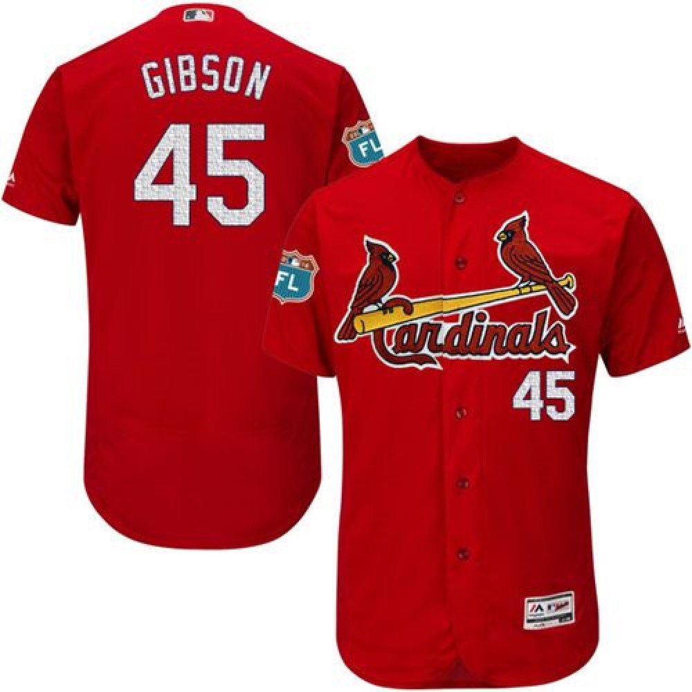 Cardinals #45 Bob Gibson Red Flexbase Authentic Collection Stitched MLB Jersey Cardinals #45 Bob Gibson Red Flexbase Authentic Collection Stitched MLB Jersey