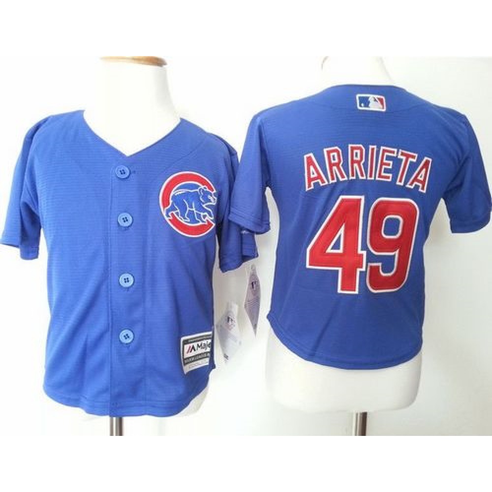 Toddler Cubs #49 Jake Arrieta Blue Cool Base Stitched MLB Jersey