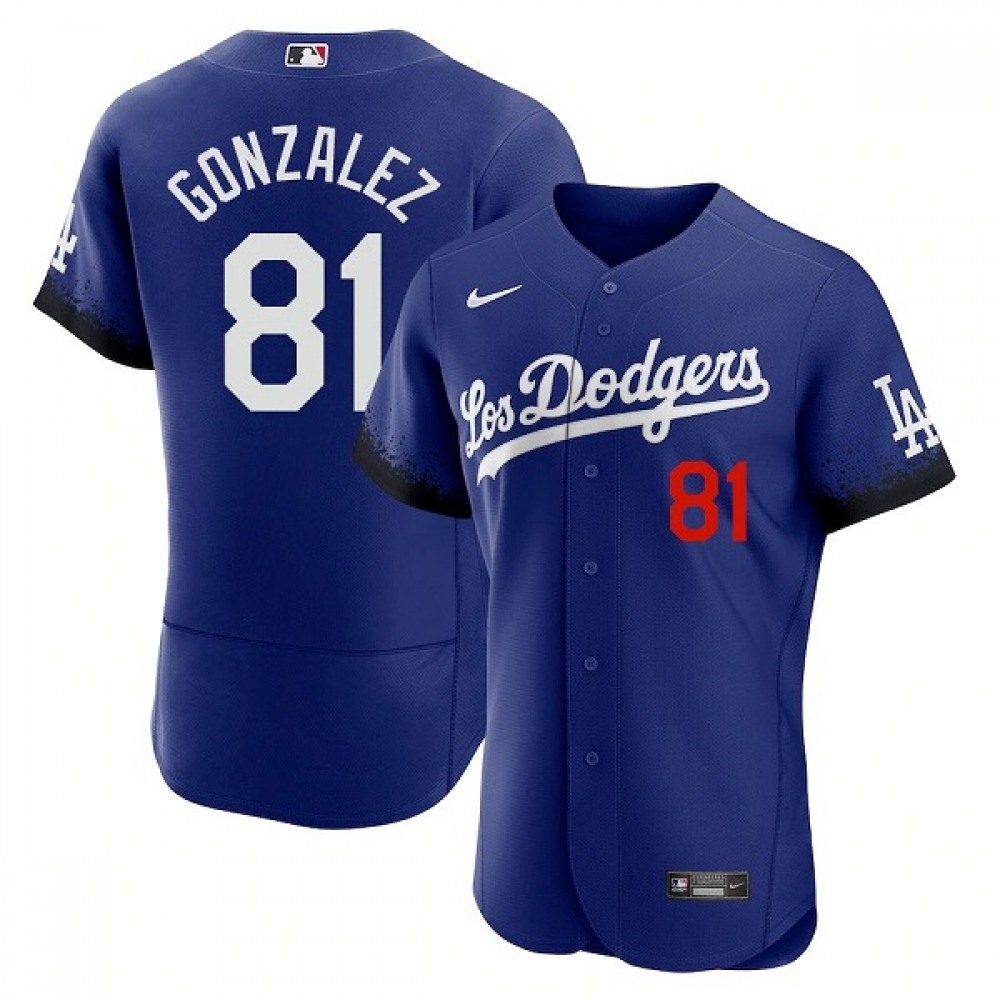 Men's Los Angeles Dodgers #81 Victor Gonzalez 2021 Royal City Connect Flex Base Stitched Baseball Jersey Men's Los Angeles Dodgers #81 Victor Gonzalez 2021 Royal City Connect Flex Base Stitched Baseball Jersey