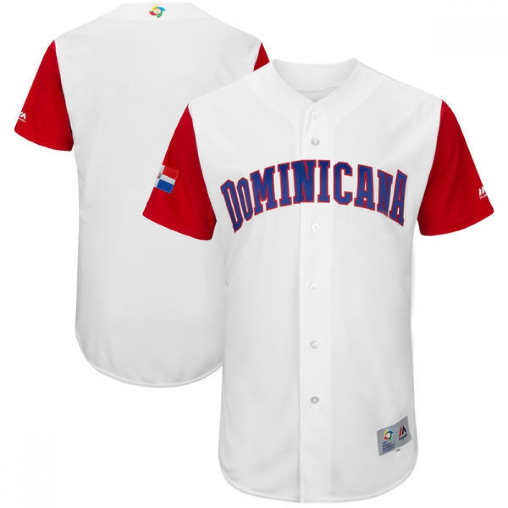Men's Dominican Republic Baseball Majestic White 2017 World Baseball Classic Team Stitched WBC Jersey Men's Dominican Republic Baseball Majestic White 2017 World Baseball Classic Team Stitched WBC Jersey