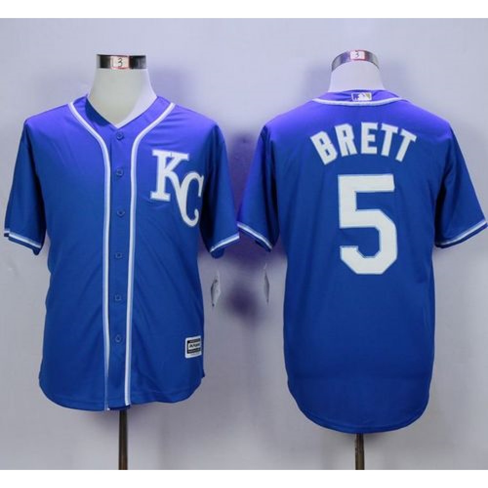 Royals #5 George Brett Blue Alternate 2 New Cool Base Stitched MLB Jersey Royals #5 George Brett Blue Alternate 2 New Cool Base Stitched MLB Jersey