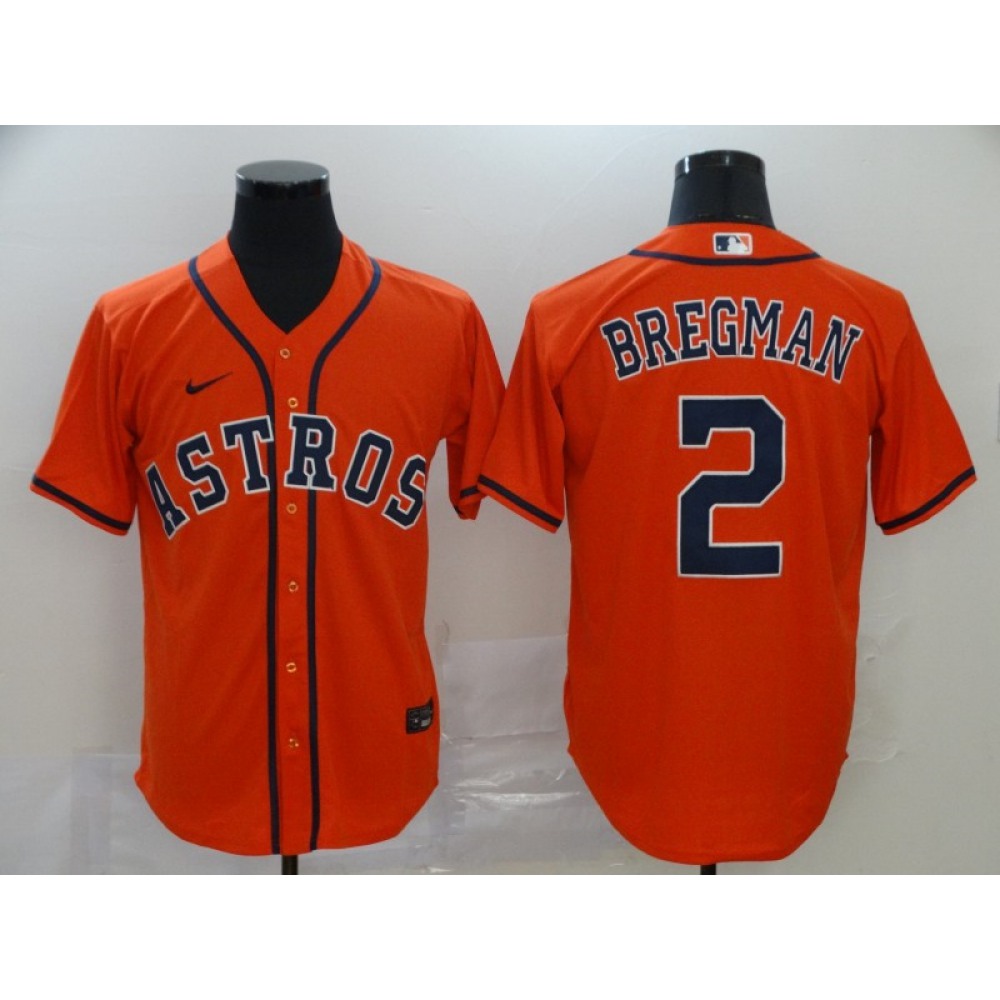 Men's Houston Astros #2 Alex Bregman Orange Cool Base Stitched MLB Jersey Men's Houston Astros #2 Alex Bregman Orange Cool Base Stitched MLB Jersey