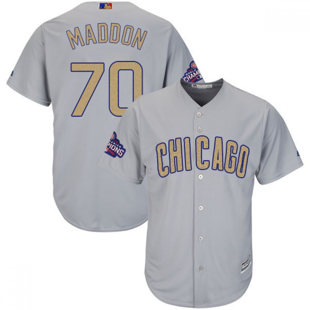 Men's Chicago Cubs #70 Joe Maddon World Series Champions Grey Program Cool Base Stitched MLB Jersey Men's Chicago Cubs #70 Joe Maddon World Series Champions Grey Program Cool Base Stitched MLB Jersey