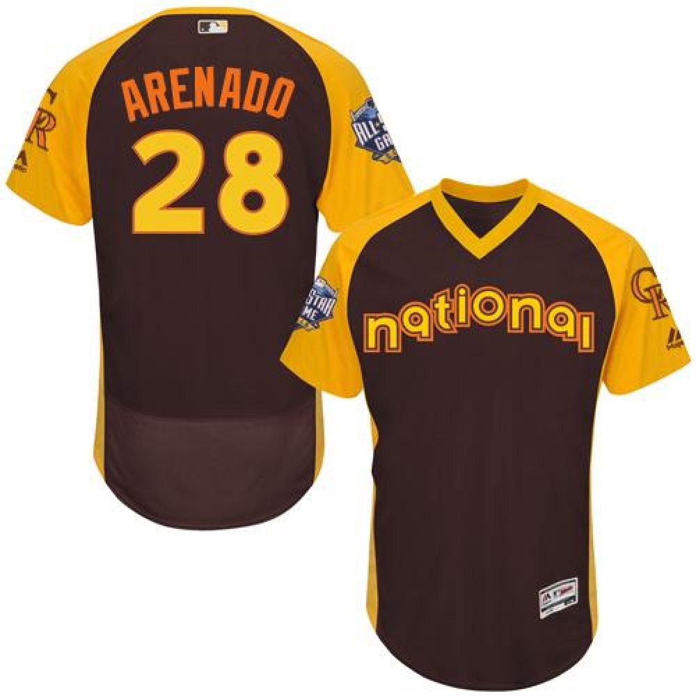 Rockies #28 Nolan Arenado Brown Flexbase Authentic Collection 2016 All-Star National League Stitched MLB Jersey Rockies #28 Nolan Arenado Brown Flexbase Authentic Collection 2016 All-Star National League Stitched MLB Jersey