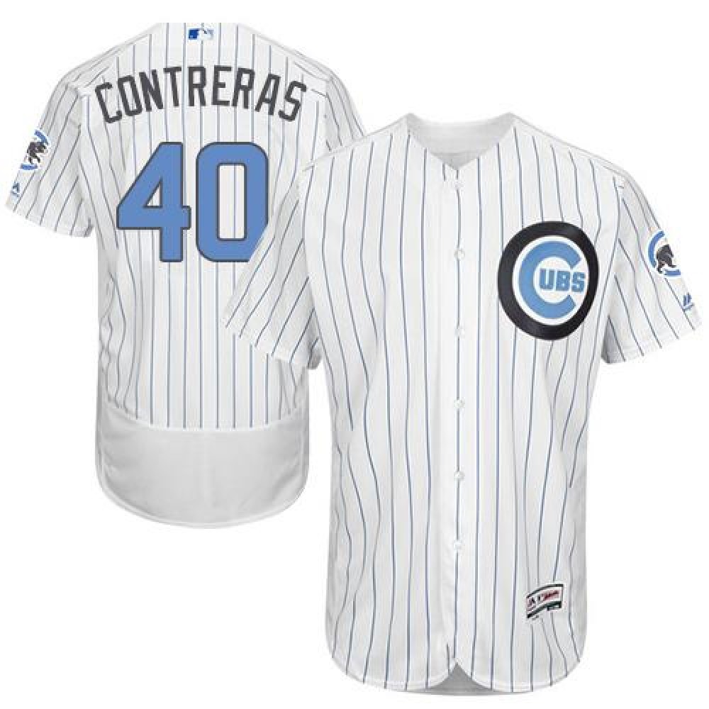 Cubs #40 Willson Contreras White(Blue Strip) Flexbase Authentic Collection 2016 Father's Day Stitched MLB Jersey Cubs #40 Willson Contreras White(Blue Strip) Flexbase Authentic Collection 2016 Father's Day Stitched MLB Jersey