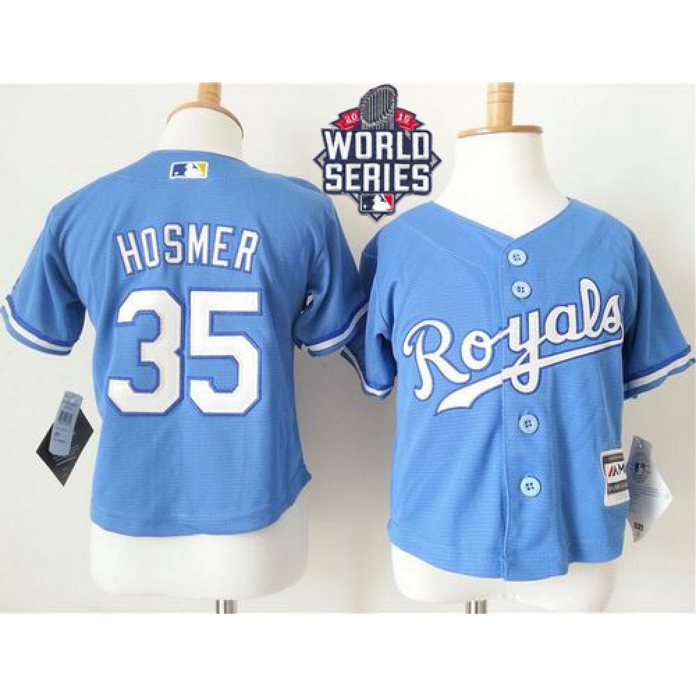 Toddler Royals #35 Eric Hosmer Light Blue Alternate 1 Cool Base W/2015 World Series Patch Stitched MLB Jersey Toddler Royals #35 Eric Hosmer Light Blue Alternate 1 Cool Base W/2015 World Series Patch Stitched MLB Jersey