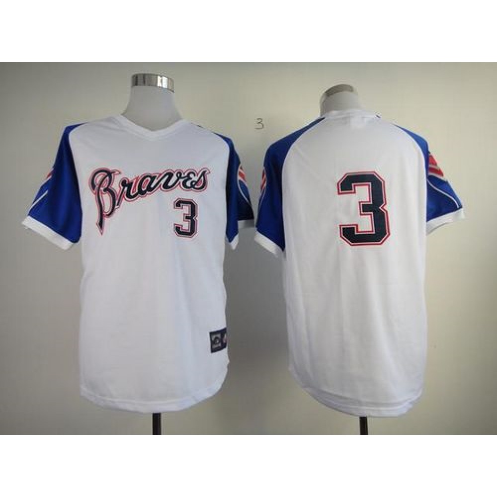 Braves #3 Dale Murphy White 1974 Throwback Stitched MLB Jersey Braves #3 Dale Murphy White 1974 Throwback Stitched MLB Jersey