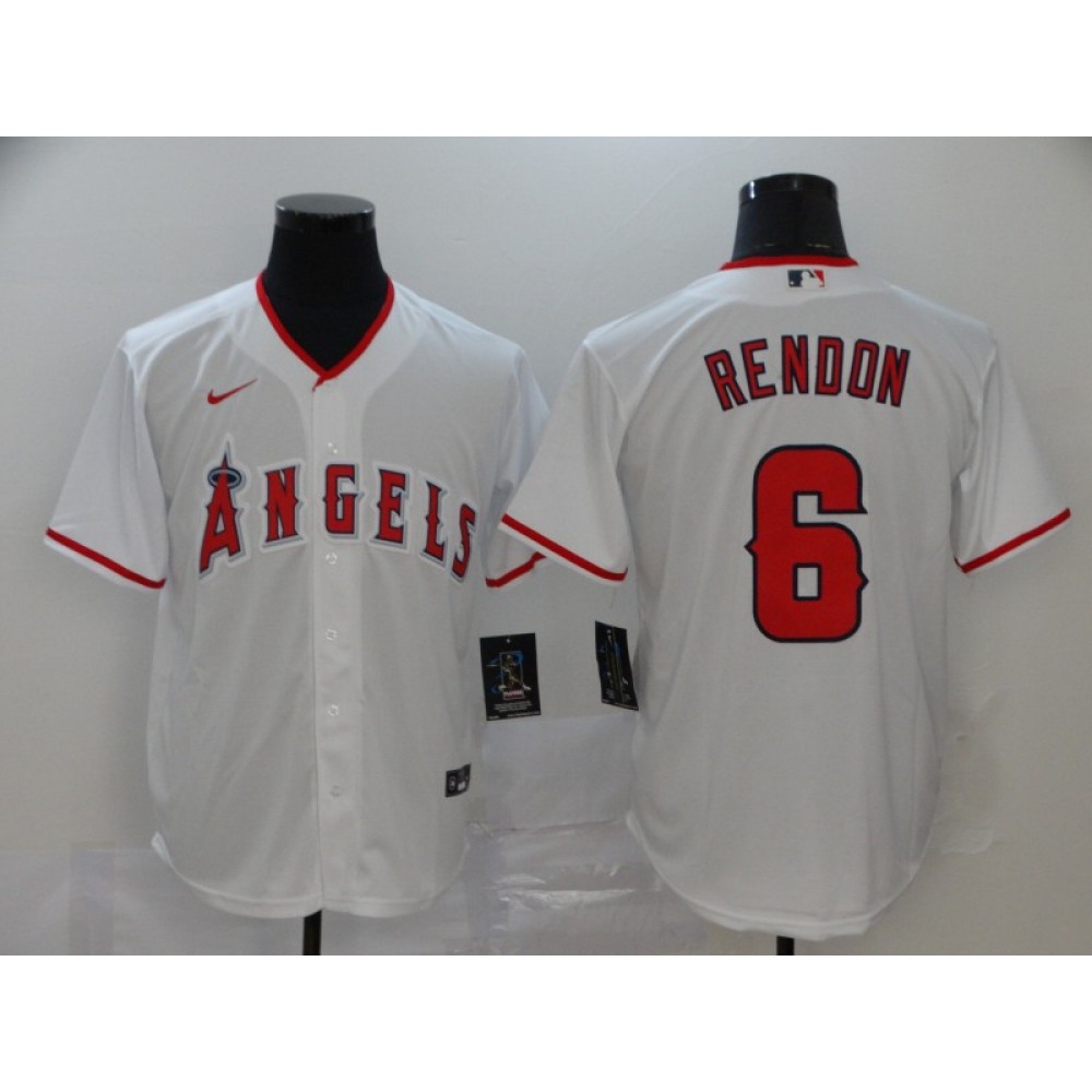 Men's Los Angeles Angels #6 Anthony Rendon White Cool Base Stitched MLB Jersey Men's Los Angeles Angels #6 Anthony Rendon White Cool Base Stitched MLB Jersey