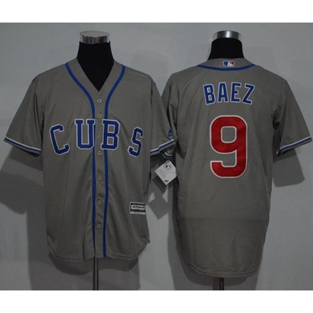 Cubs #9 Javier Baez Grey New Cool Base Alternate Road Stitched MLB Jersey Cubs #9 Javier Baez Grey New Cool Base Alternate Road Stitched MLB Jersey