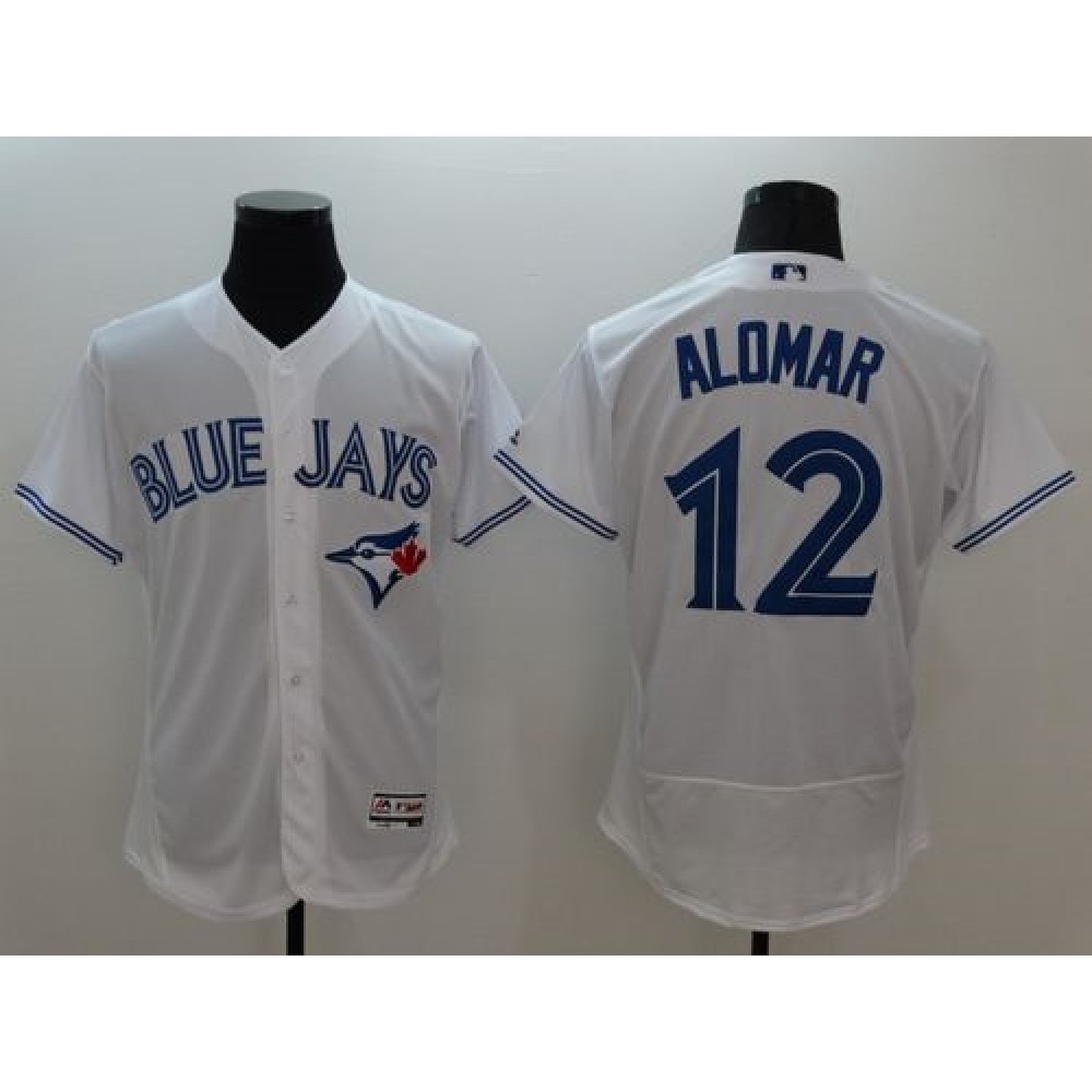 Blue Jays #12 Roberto Alomar White Flexbase Authentic Collection Stitched MLB Jersey Blue Jays #12 Roberto Alomar White Flexbase Authentic Collection Stitched MLB Jersey