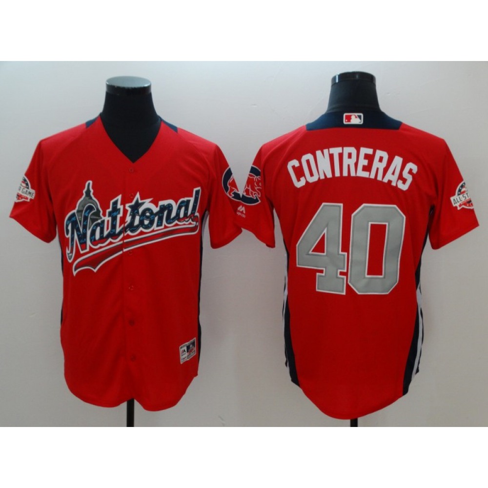 National League #40 Willson Contreras Red 2018 MLB All-Star Game Home Run Derby Player Jersey National League #40 Willson Contreras Red 2018 MLB All-Star Game Home Run Derby Player Jersey