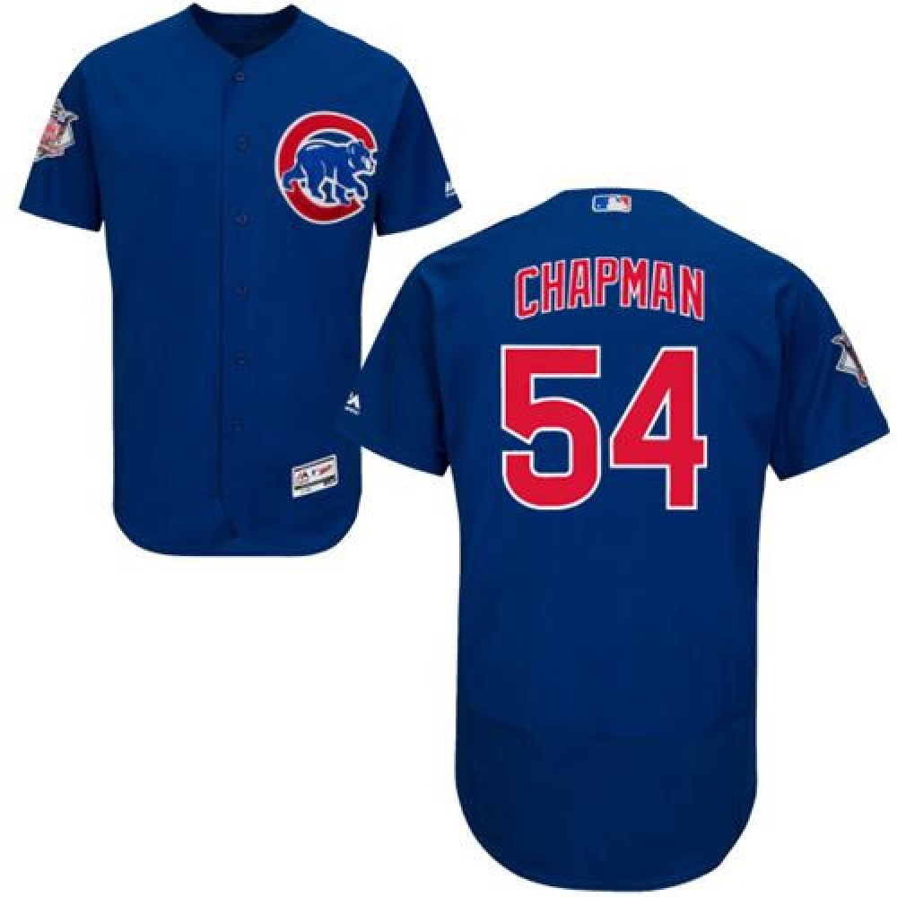 Cubs #54 Aroldis Chapman Blue Flexbase Authentic Collection Stitched MLB Jersey Cubs #54 Aroldis Chapman Blue Flexbase Authentic Collection Stitched MLB Jersey