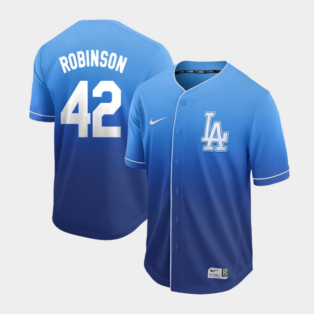 Men's Los Angeles Dodgers #42 Jackie Robinson Blue Fade Cooperstown Collection Legend Stitched MLB Jersey Men's Los Angeles Dodgers #42 Jackie Robinson Blue Fade Cooperstown Collection Legend Stitched MLB Jersey