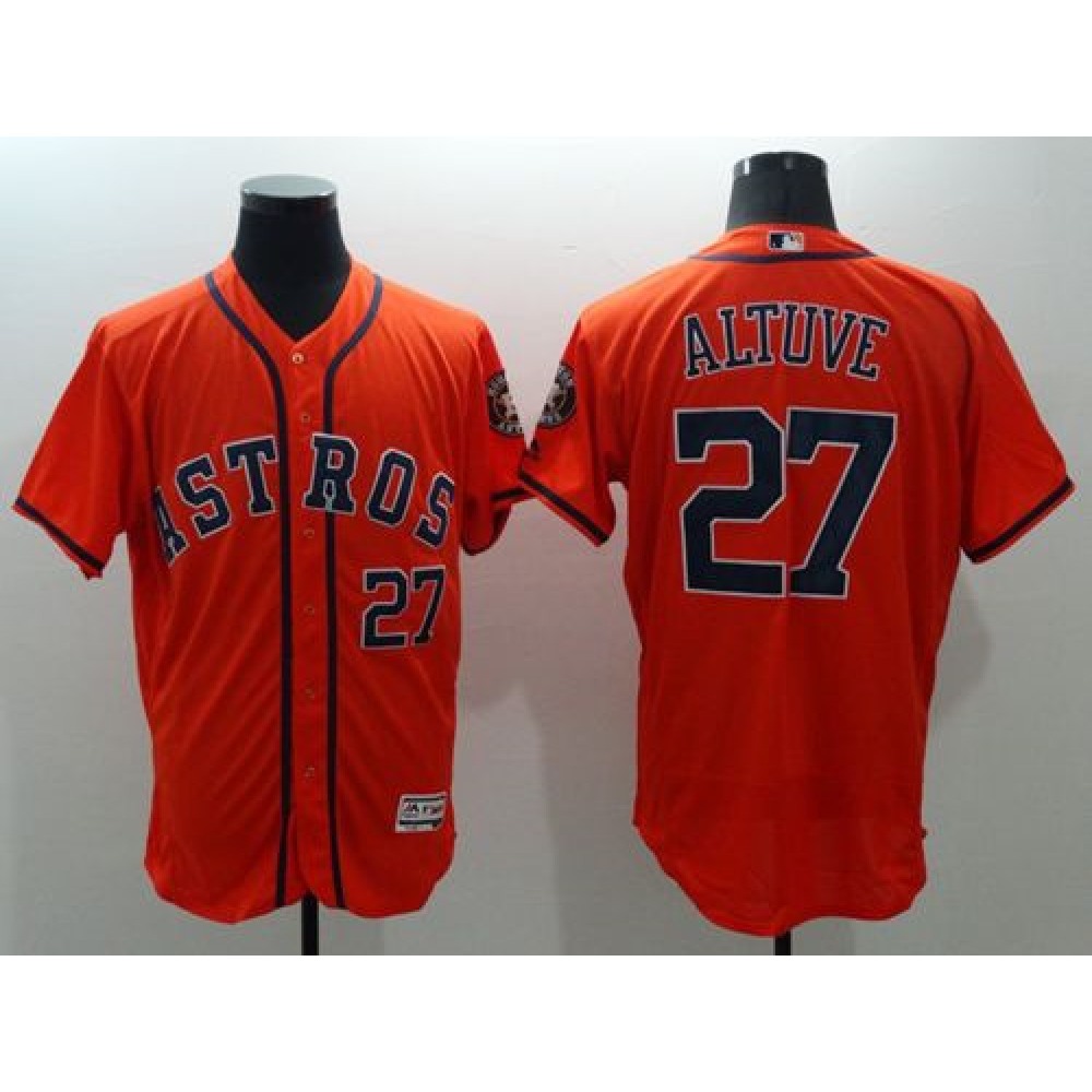 Astros #27 Jose Altuve Orange Flexbase Authentic Collection Stitched MLB Jersey Astros #27 Jose Altuve Orange Flexbase Authentic Collection Stitched MLB Jersey
