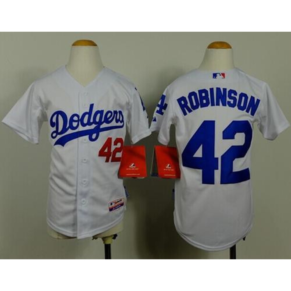 Dodgers #42 Jackie Robinson White Cool Base Stitched Youth MLB Jersey Dodgers #42 Jackie Robinson White Cool Base Stitched Youth MLB Jersey