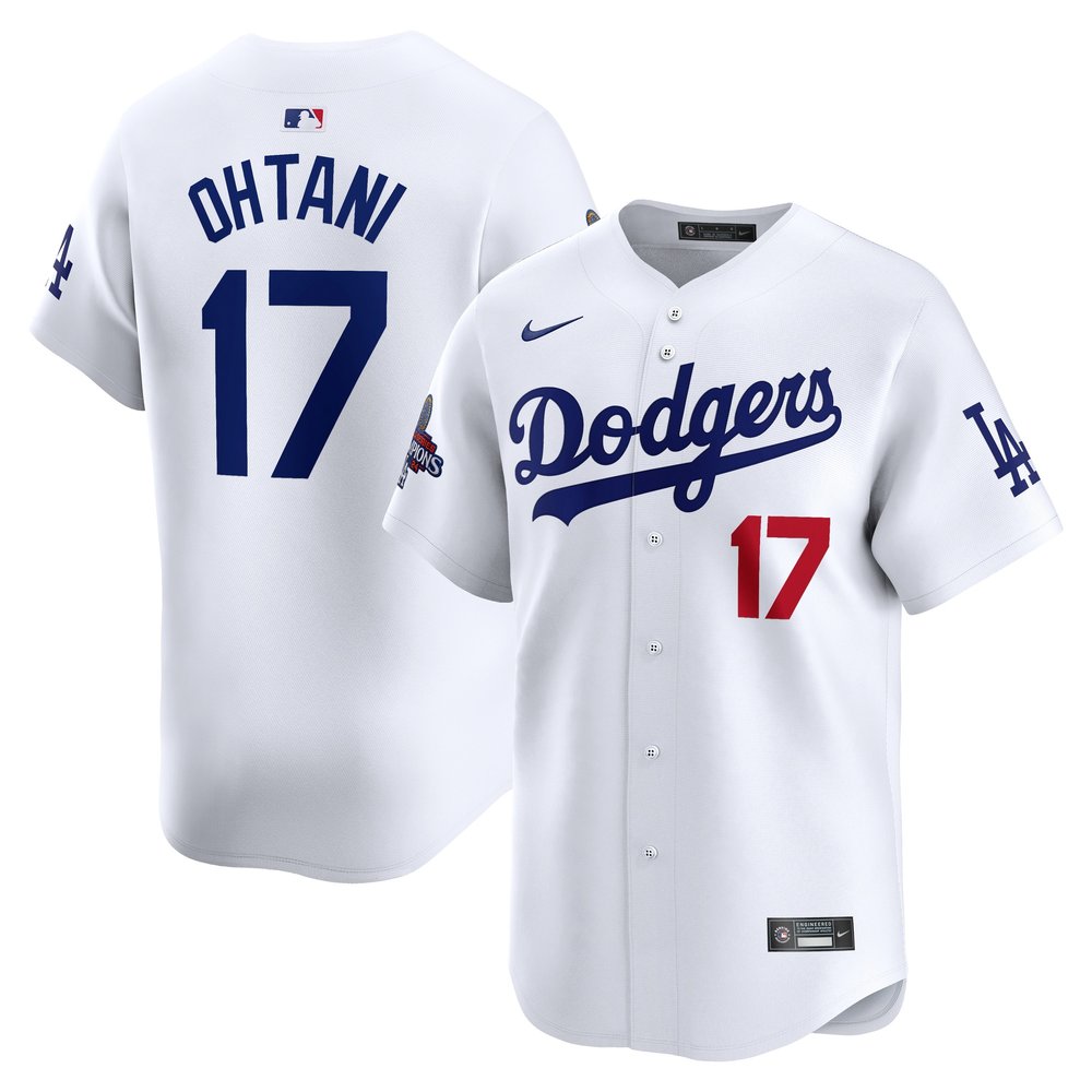 Men's Los Angeles Dodgers Shohei Ohtani Nike White 2024 World Series Champions Home Limited Player Jersey Men's Los Angeles Dodgers Shohei Ohtani Nike White 2024 World Series Champions Home Limited Player Jersey