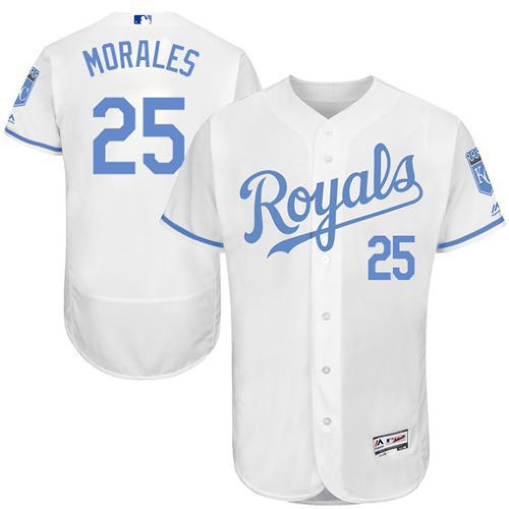 Royals #25 Kendrys Morales White Flexbase Authentic Collection 2016 Father's Day Stitched MLB Jersey Royals #25 Kendrys Morales White Flexbase Authentic Collection 2016 Father's Day Stitched MLB Jersey