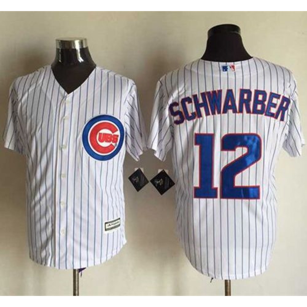 Cubs #12 Kyle Schwarber New White Strip Cool Base Stitched MLB Jersey Cubs #12 Kyle Schwarber New White Strip Cool Base Stitched MLB Jersey