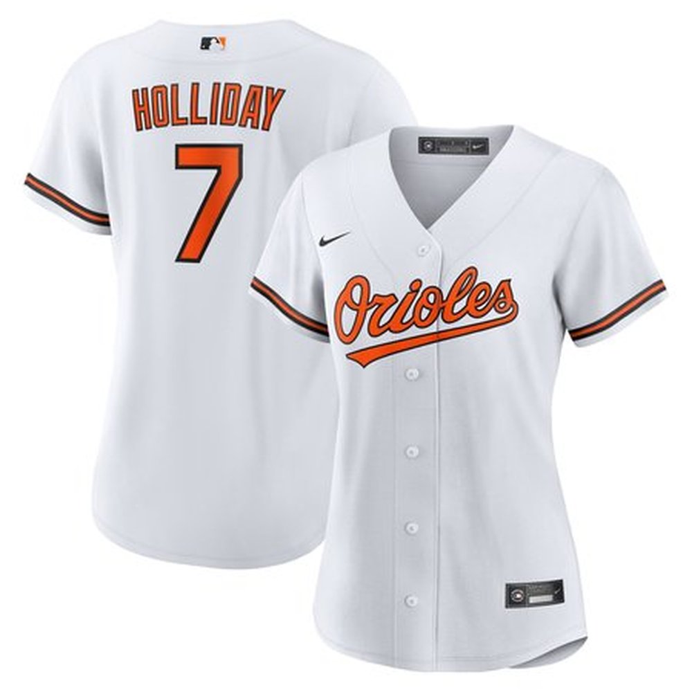 Women's Baltimore Orioles Jackson Holliday Nike White Home Replica Player Jersey Women's Baltimore Orioles Jackson Holliday Nike White Home Replica Player Jersey