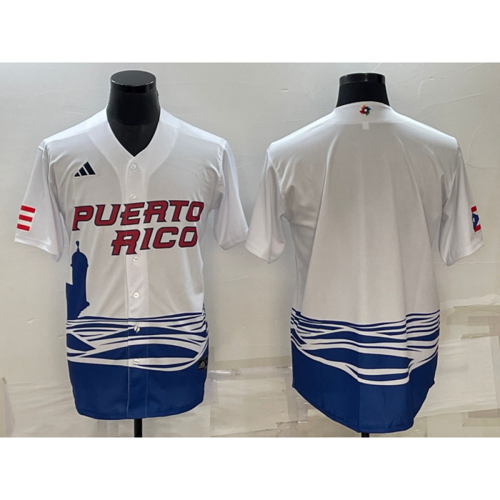 Men's Puerto Rico Baseball Blank 2023 White World Baseball Classic Stitched Jersey Men's Puerto Rico Baseball Blank 2023 White World Baseball Classic Stitched Jersey