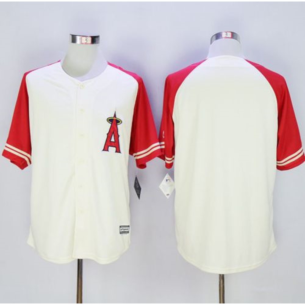 Angels of Anaheim Blank Cream/Red Exclusive New Cool Base Stitched MLB Jersey Angels of Anaheim Blank Cream/Red Exclusive New Cool Base Stitched MLB Jersey